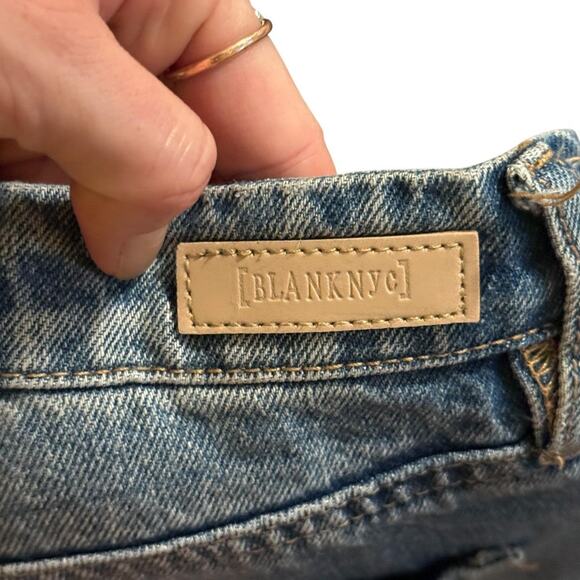 Blank NYC The Baxter Jeans Size 25 High Waist Distressed Raw Hem Denim Pants - Picture 5 of 8